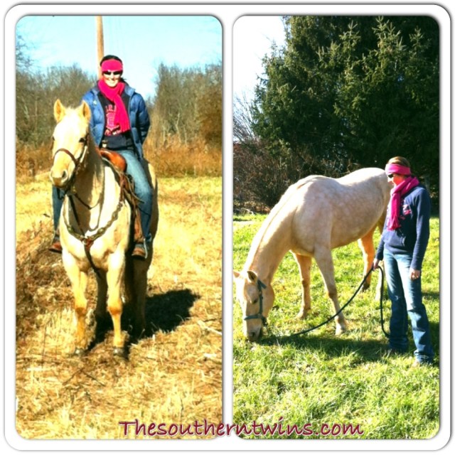 Leigh and one of her barrel horses, Girlfriend